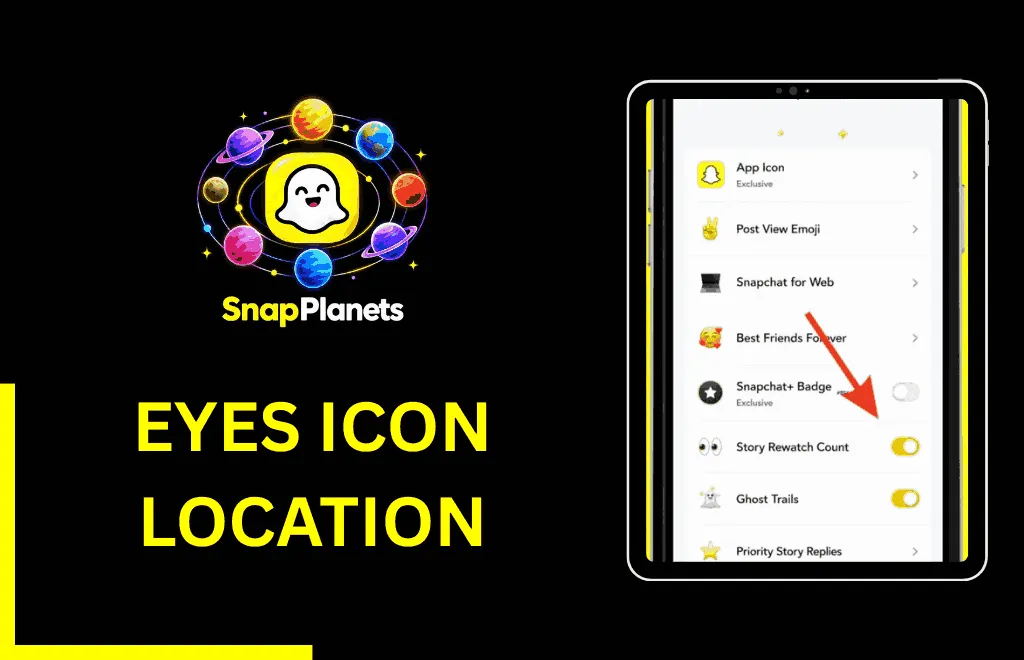 Eyes icon location on snapchat