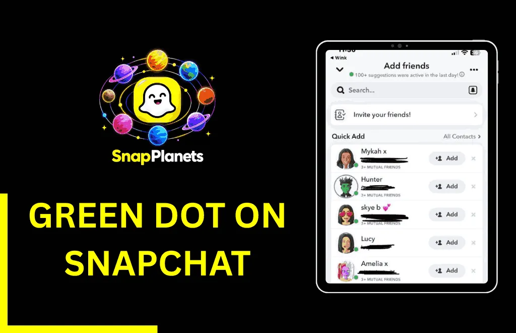 Green dot on a snapchat