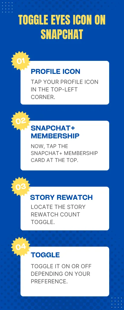 Toggle eyes icon on or off on Snapchat